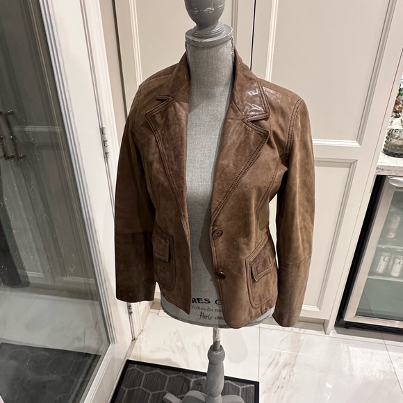 Soft Brown Leather Promod Jacket in Excellent Condition - Picture 2 of 6